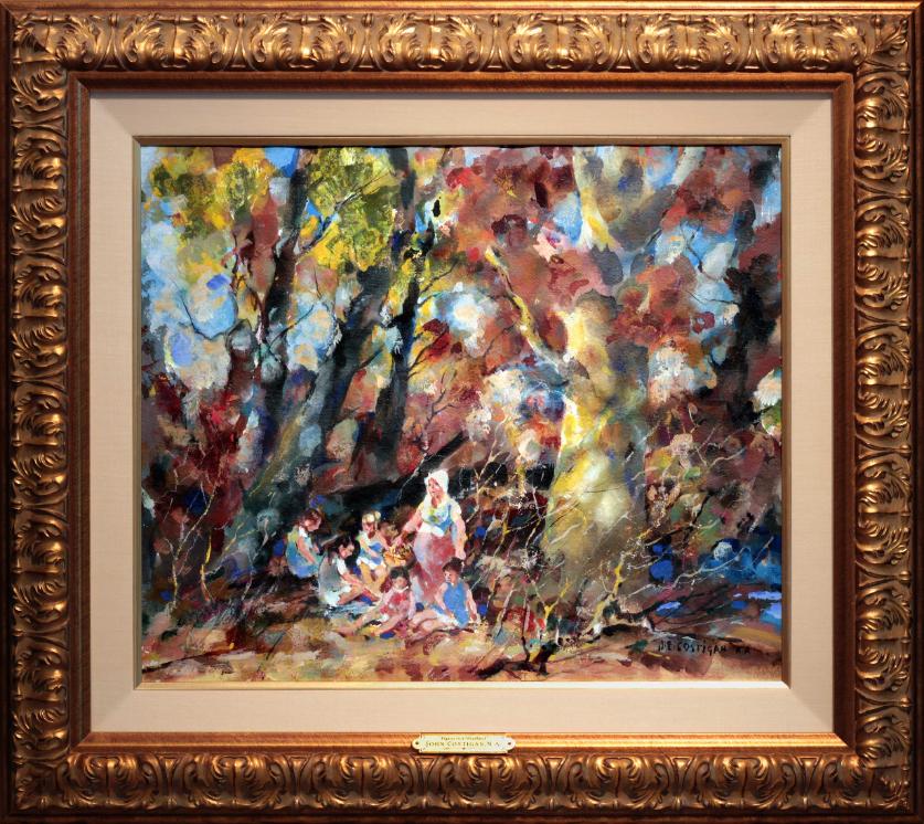 John Costigan Figures in a Woodland painting