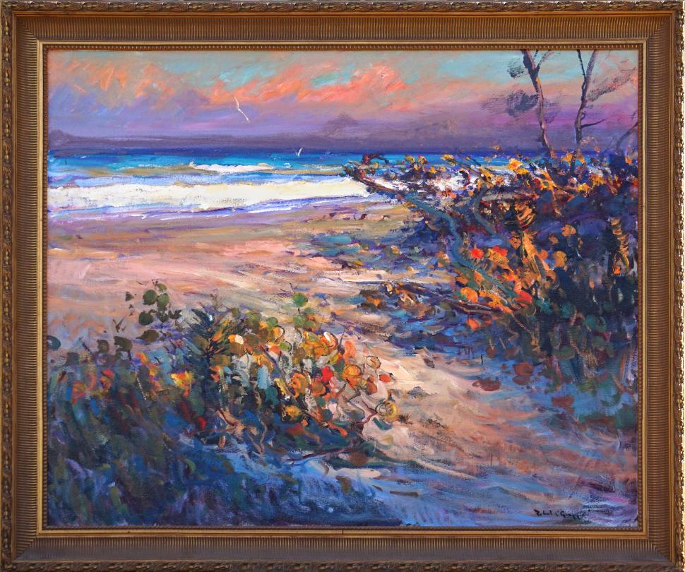 Robert Gruppe Florida Beach oil Painting