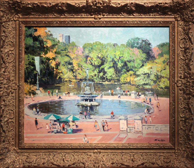 Niek van der Plas Oil Painting Central Park NYC