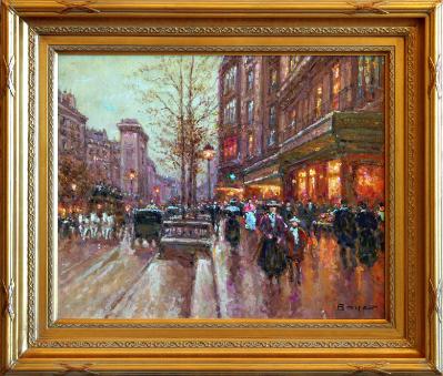 Paris Painting by Emile Boyer, compared to Edouard Leon Cortes