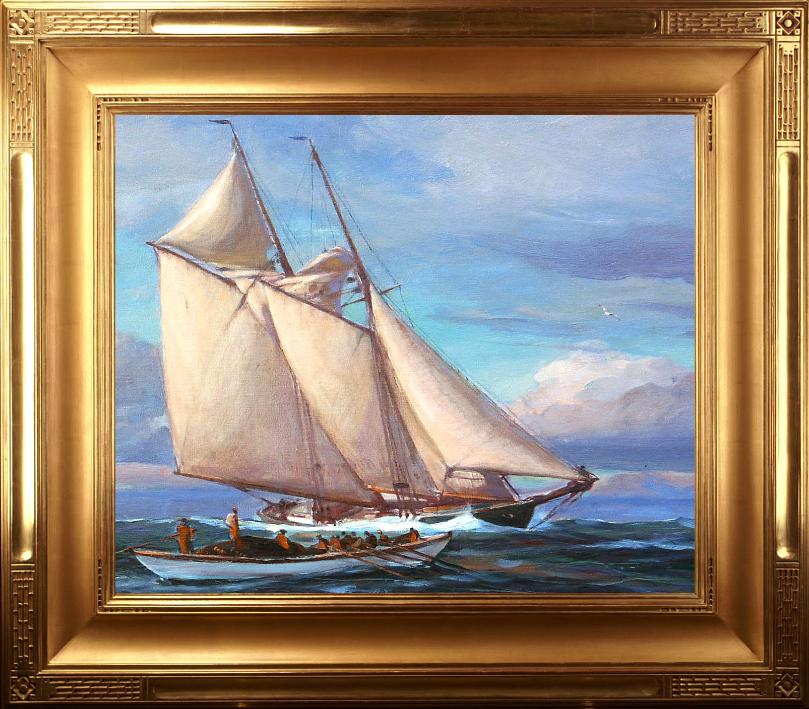 Hassam Frame on Emile Gruppe Painting, 