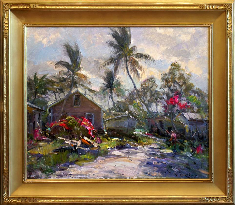 Robert Gruppe Florida Cottages Painting