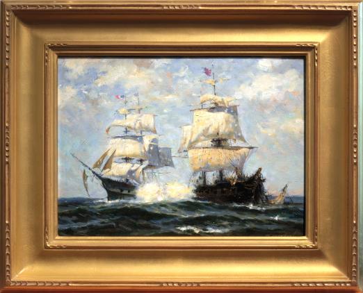 Paul Musin Painting of Naval Battle